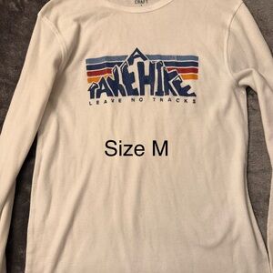 True Craft White Long Sleeve Tee with Blue and Orange Graphic